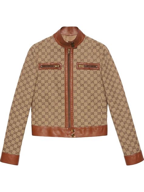 gucci canvas leather|gucci original leather jacket.